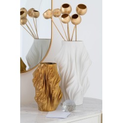 Vase impression 3D irrégulier en porcelaine – Blanc