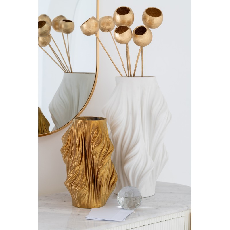 Vase impression 3D irrégulier en porcelaine – Blanc