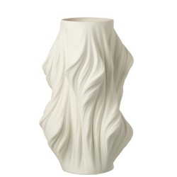 Vase impression 3D irrégulier en porcelaine – Blanc