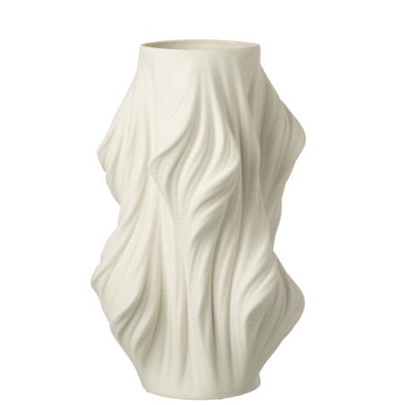 Vase impression 3D irrégulier en porcelaine – Blanc