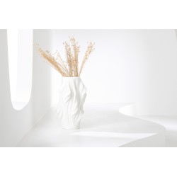Vase impression 3D irrégulier en porcelaine – Blanc
