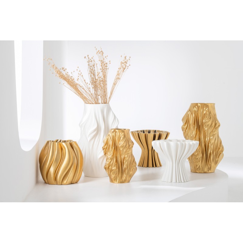 Vase Ondulé en porcelaine 3D  – Blanc