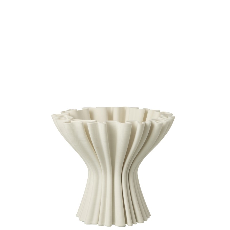 Vase Ondulé en porcelaine 3D  – Blanc