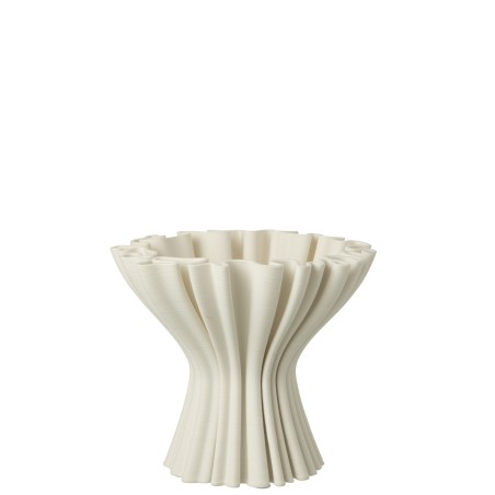 Vase Ondulé en porcelaine 3D  – Blanc