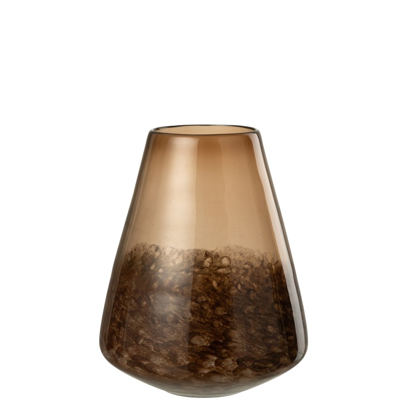 Vase Galbé en verre marron