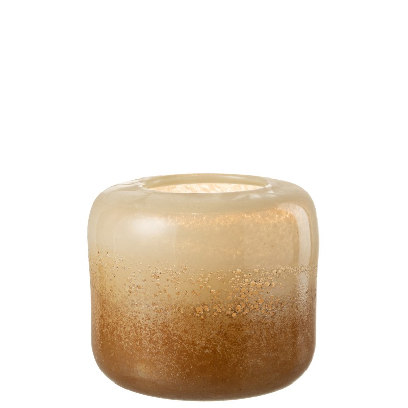 Vase en verre marron/beige