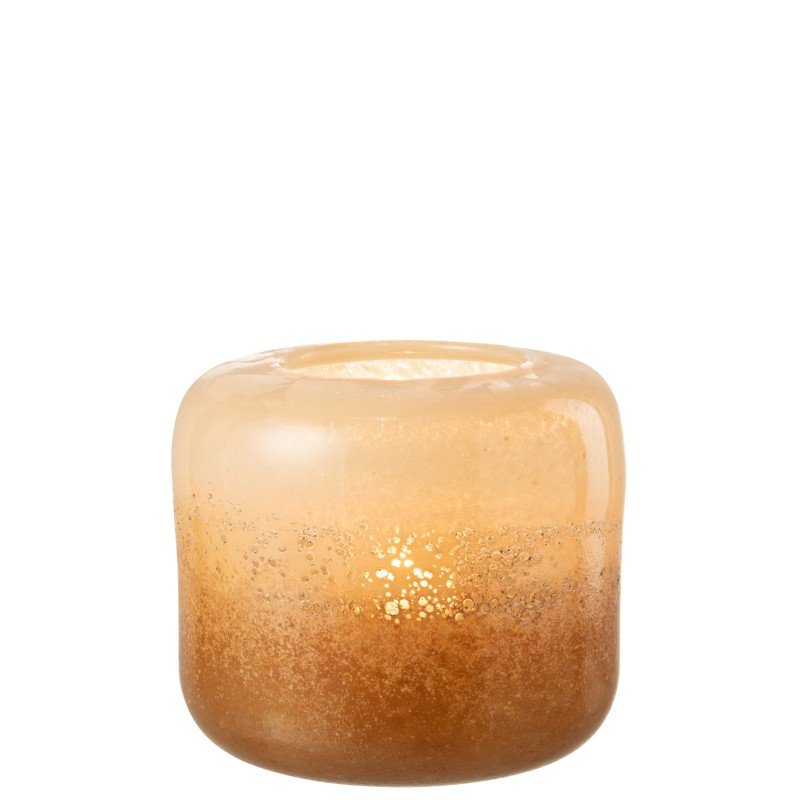 Vase en verre marron/beige