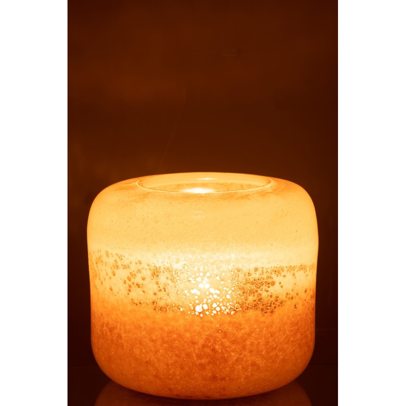 Vase en verre marron/beige