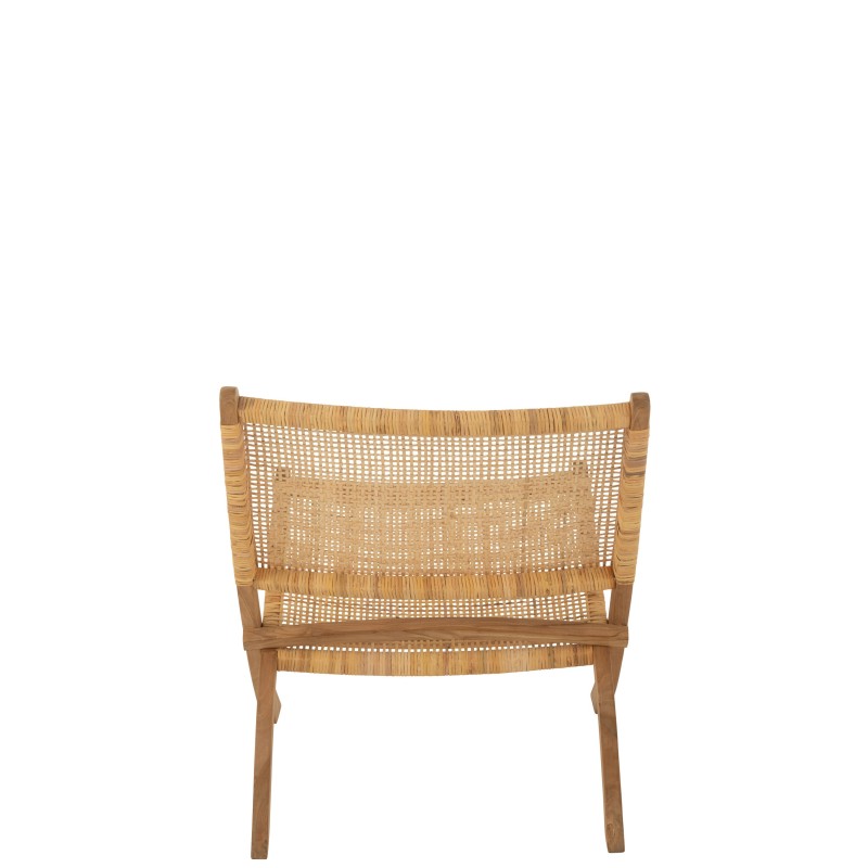 Chaise pliante Teck et Rotin naturel ALINA