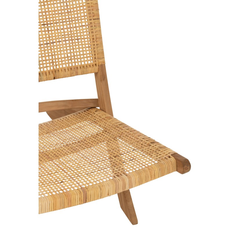 Chaise pliante Teck et Rotin naturel ALINA