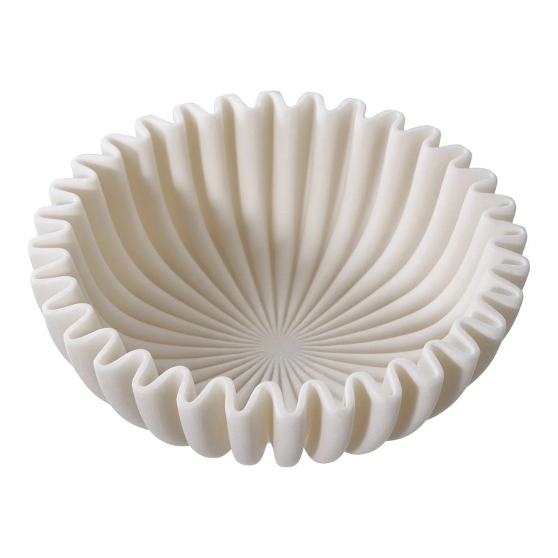 Coupelle décorative plissée -beige OLGA