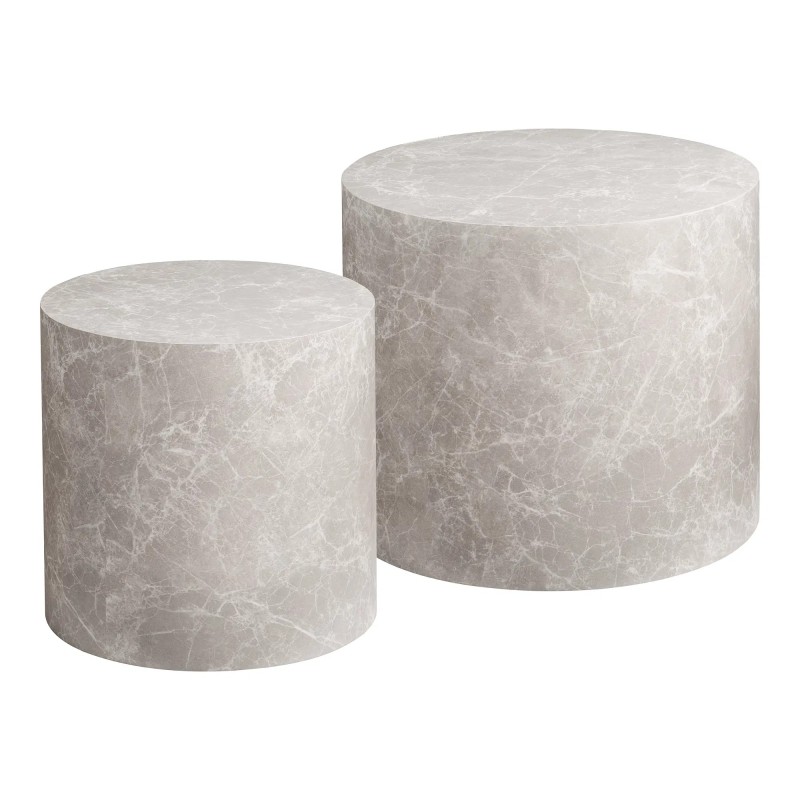 Ensemble tables d'appoint effet marbre