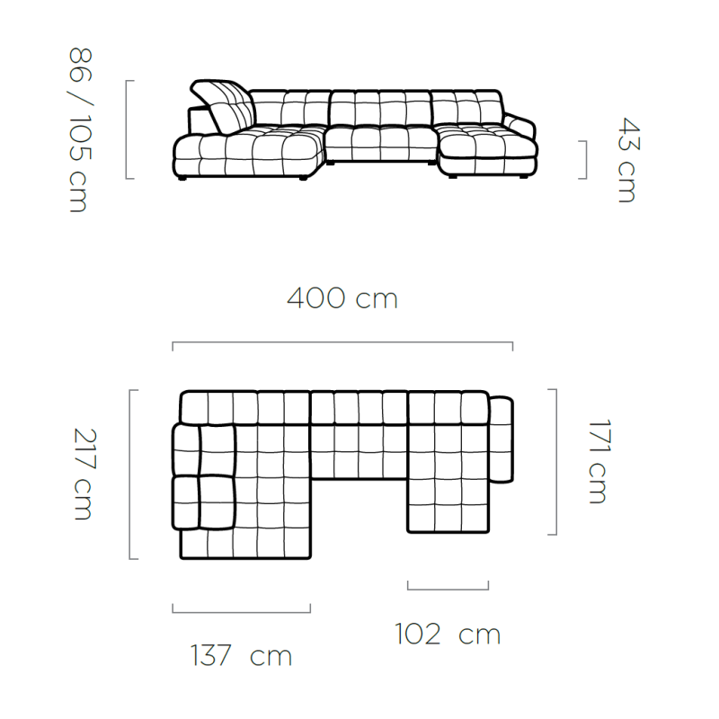 Canapé  SIGNATURE XL PERSONNALISABLE - ASSISE ELECTRIQUE