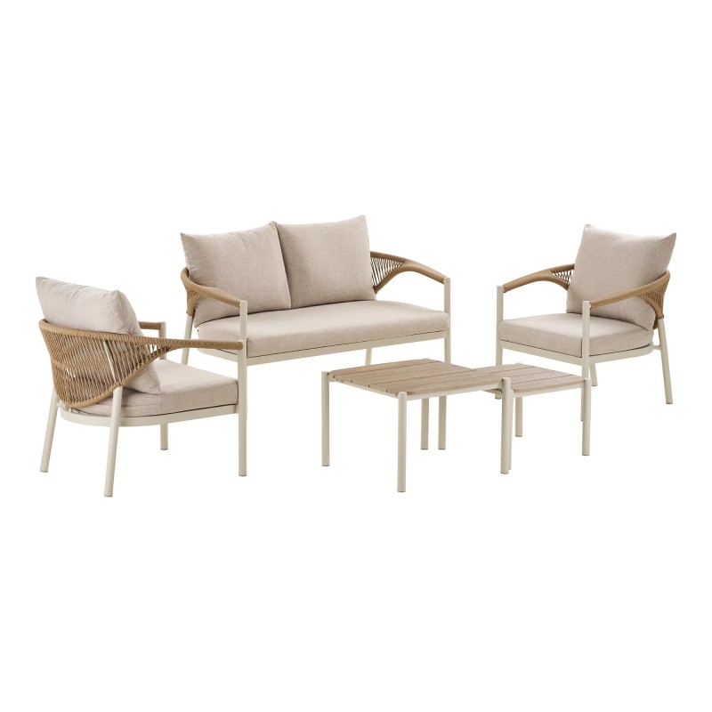 Ensemble salon de jardin et table basse LOUNA