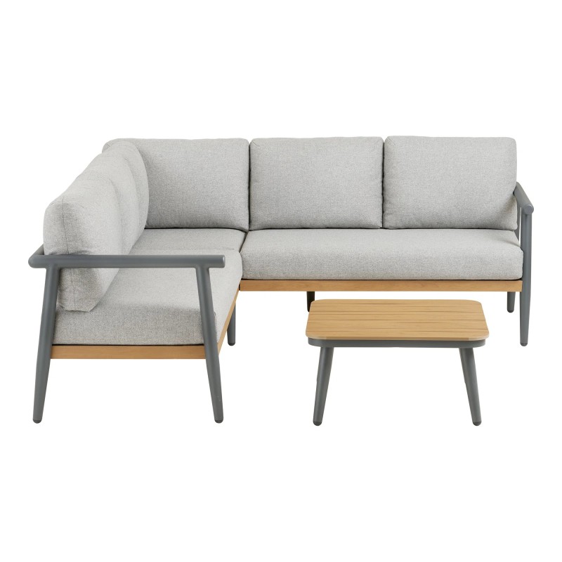 Esemble fauteuil d'angle de jardin et table basse GALET