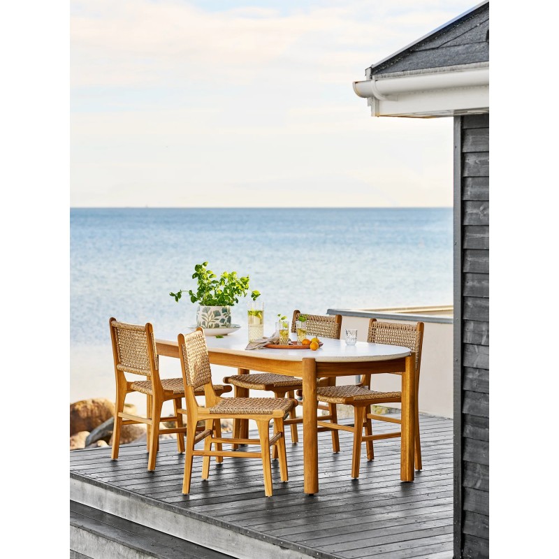 Table de jardin terrazzo et bois d'acacia TERRA