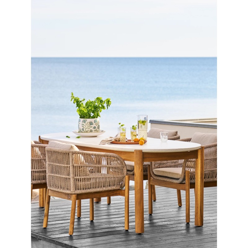 Table de jardin terrazzo et bois d'acacia TERRA