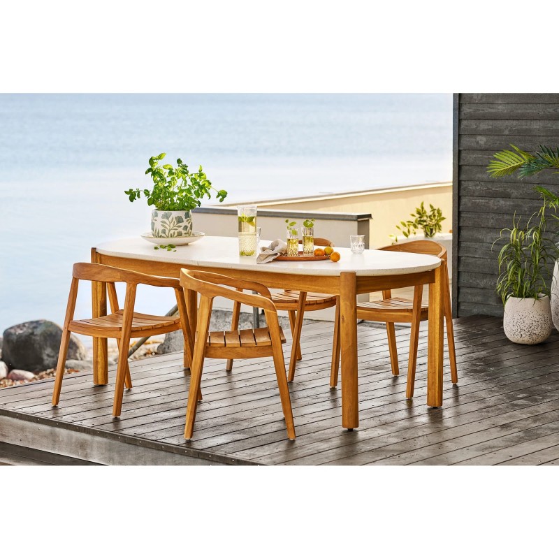 Table de jardin terrazzo et bois d'acacia TERRA