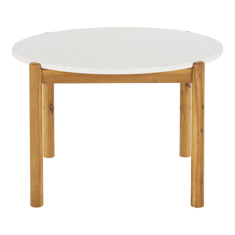 Table de jardin terrazzo et bois d'acacia ronde TERRA