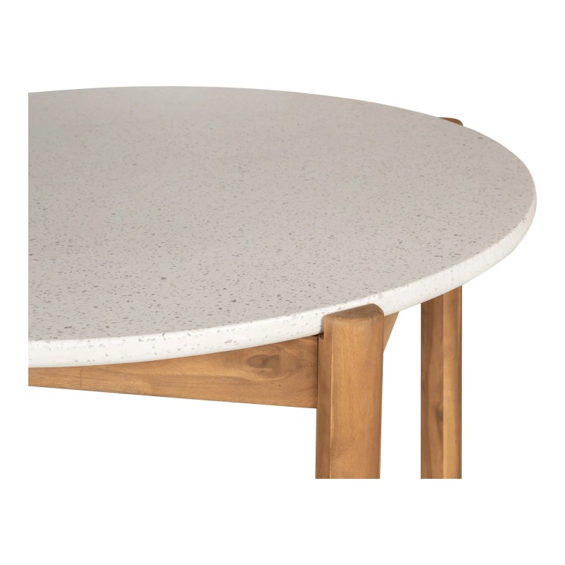 Table de jardin terrazzo et bois d'acacia ronde TERRA