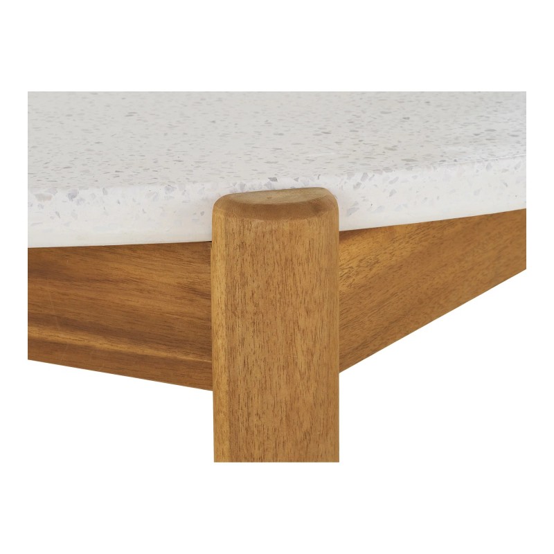 Table de jardin terrazzo et bois d'acacia ronde TERRA