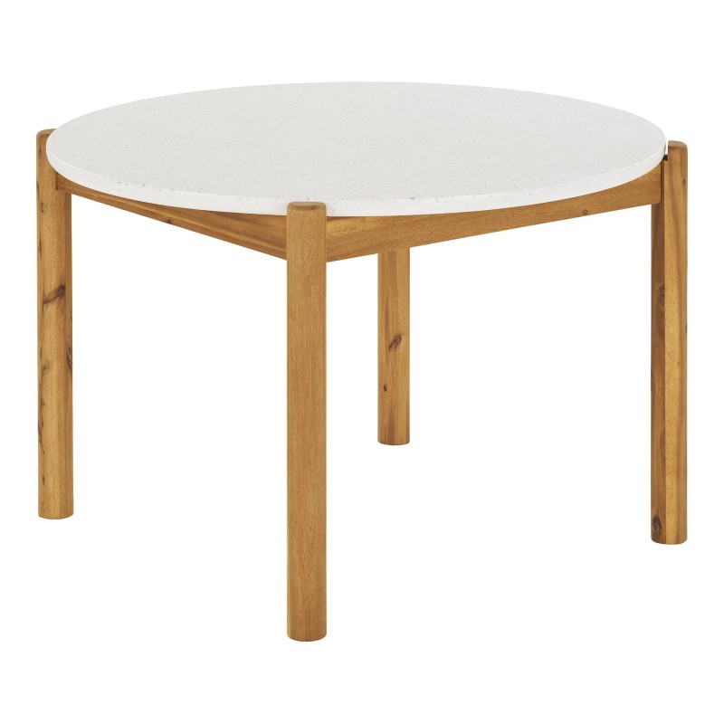 Table de jardin terrazzo et bois d'acacia ronde TERRA