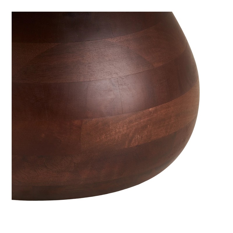Set de tables basses marbre blanc & bois de manguier MARBELLA