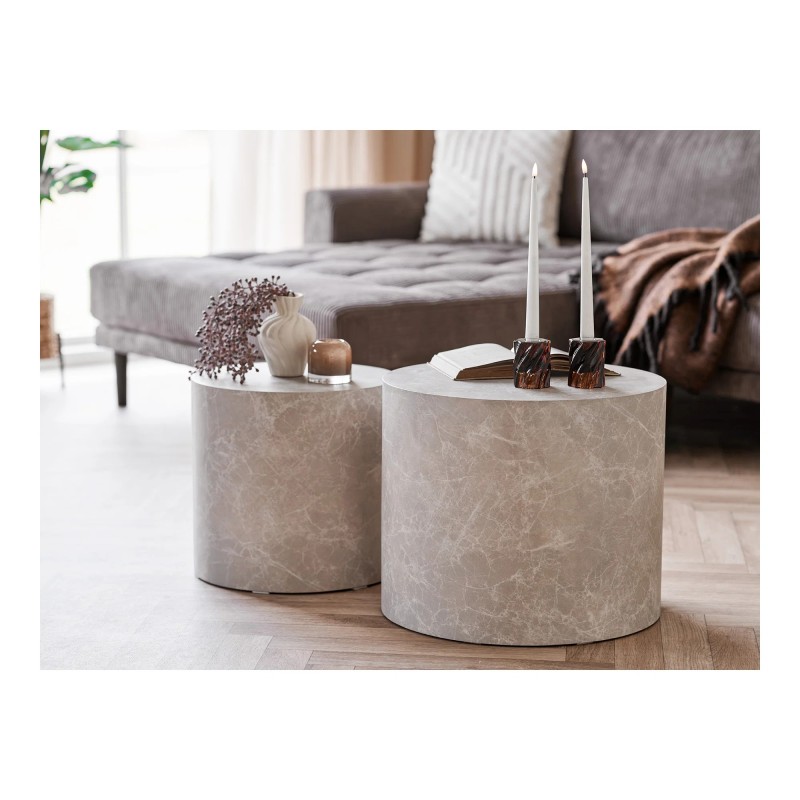 Ensemble de 2 tables basses rondes ALINA