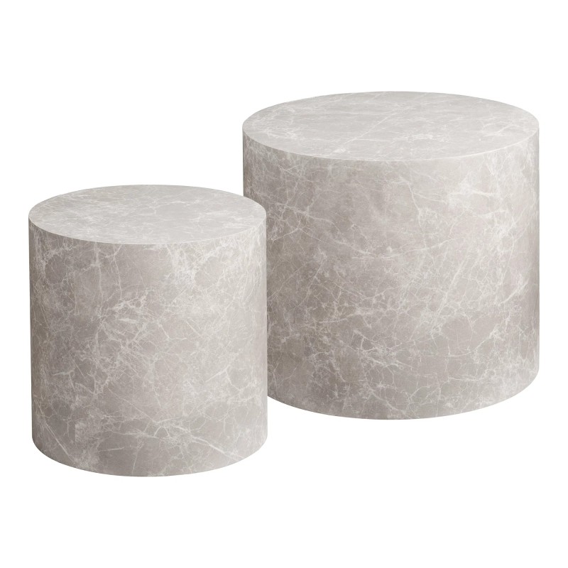 Ensemble de 2 tables basses rondes ALINA