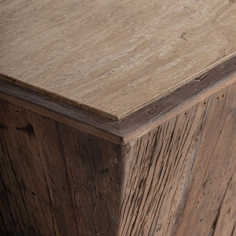 Table basse artisanale d'exception travertin LOUISE