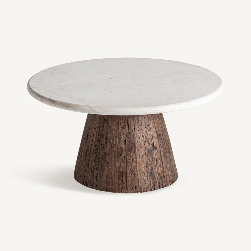 Table basse artisanale d'exception marbre LISON