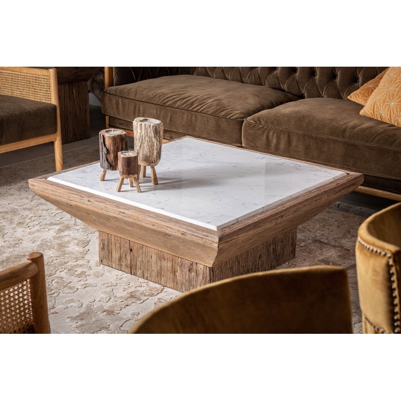 Table basse artisanale d'exception marbre MIKA