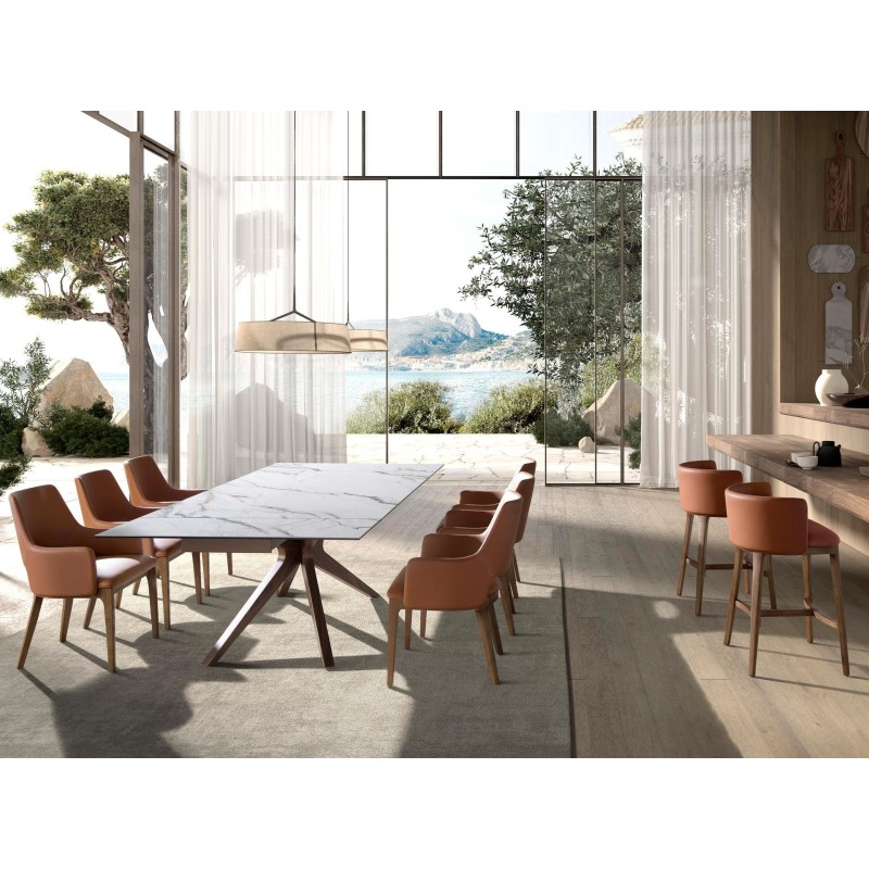Table de repas extensible céramique LENA