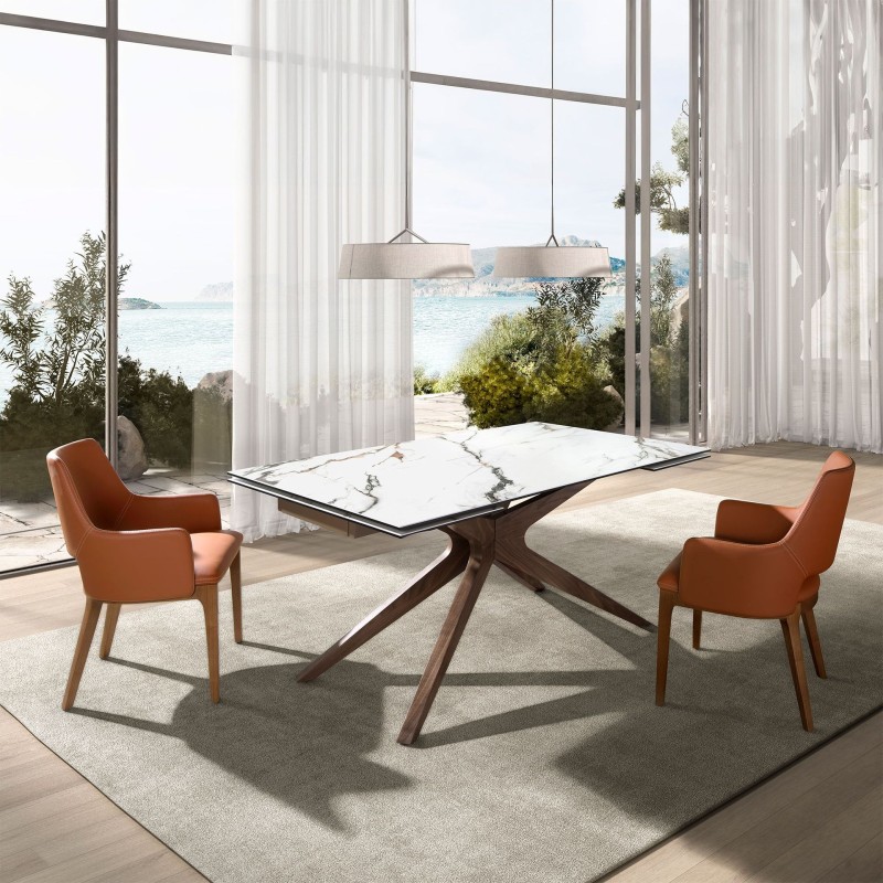 Table de repas extensible céramique LENA
