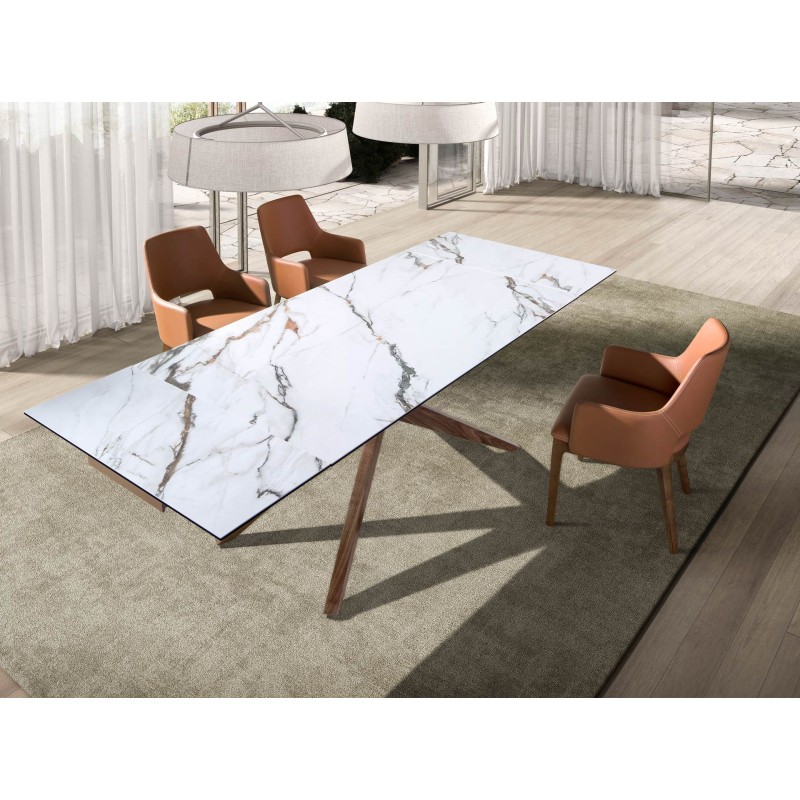 Table de repas extensible céramique LENA