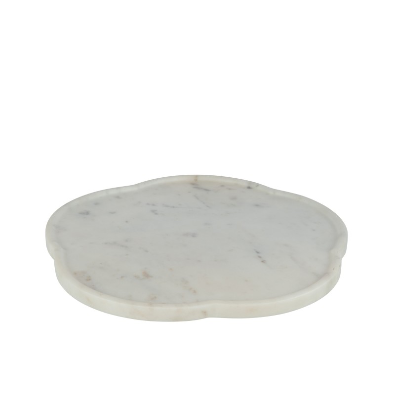 Plateau fleur rotatif en marbre – Blanc