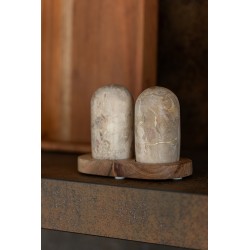 Set sel & poivre en marbre – Naturel/Beige