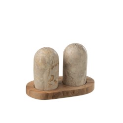Set sel & poivre en marbre – Naturel/Beige