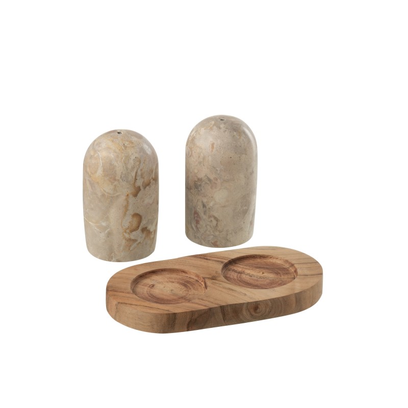 Set sel & poivre en marbre – Naturel/Beige